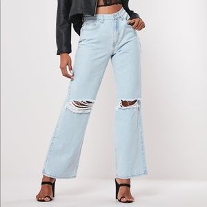 Missguided Distressed Flare Jeans